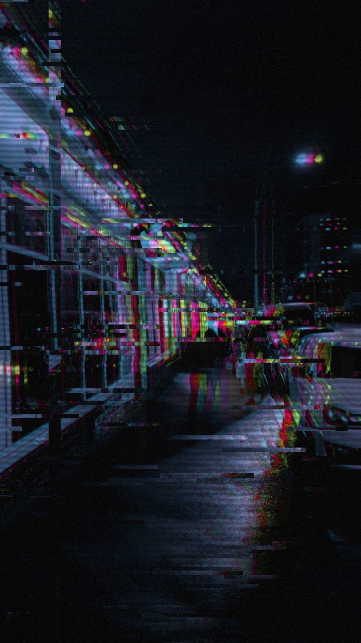 The Cyberpunk Neon glitch look applied in Glitchest