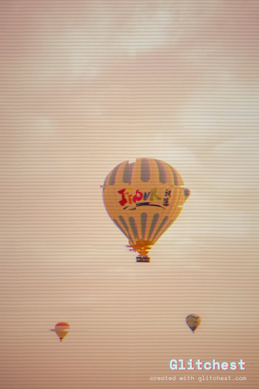 The VHS glitch look applied to a photo in Glitchest